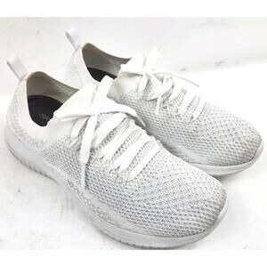 Skechers Womens 6.5 W Air Cooled Memory Foam Athletic Slip On Shoes White